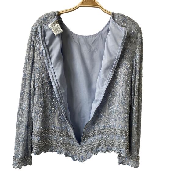 Draper's Damon's Beaded Top & Skirt Set‎ Women 18P Blue Mothers of Bride Groom - Picture 5 of 16